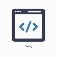 Coding and language icon concept vector