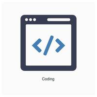 codificación y idioma icono concepto vector