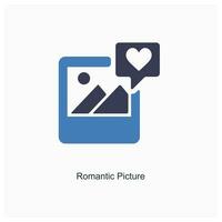 romantic picture and gallery icon concept vector