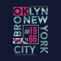 brooklyn nuevo York gráfico tipografía, t camisa vector, diseño moda, ilustración, bueno para casual estilo vector