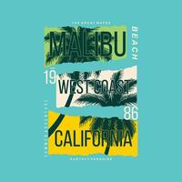 malibu beach graphic, typography vector, beach theme illustration, good for print t shirt and other use vector