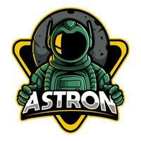 astronaut mascot logo design vector with modern illustration concept