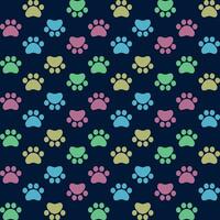 Vector seamless pattern with cat or dog footprints. Cute colorfu