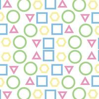 Colorful geometric seamless pattern isolated on white background vector