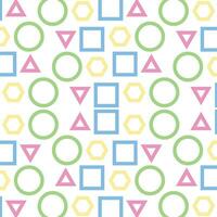 Colorful geometric seamless pattern isolated on white background vector