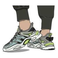 Sneakers Design with Side angle. Sport shoes . vector