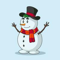 cute snowman character vector illustration