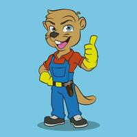 otter constructor character mascot vector