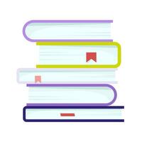 Stack of multicolored school books vector