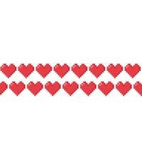 a rayas sin costura modelo de rojo píxel corazones vector