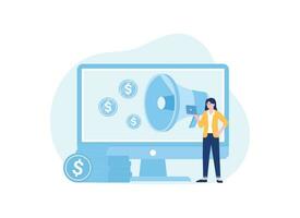 earnings announcement concept flat illustration vector