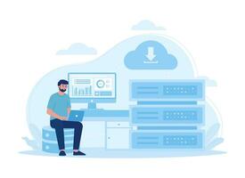 website hosting concept flat illustration vector