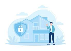 Home insurance concept flat illustration vector