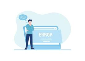 problem software error 404 not found concept flat illustration vector