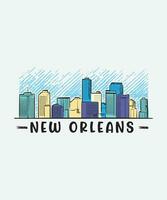 New Orleans USA Skyline Design, USA State Skyline Design vector