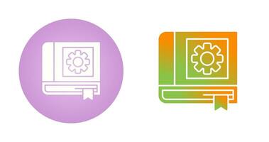 icono de vector de libro de configuración