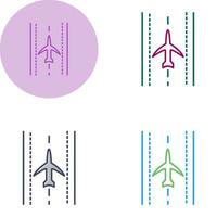 Plane on Runway Vector Icon