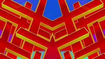 Red background with 3d lines animated video