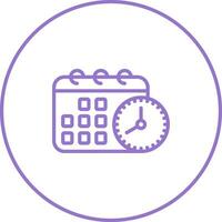 Calendar with clock Vector Icon
