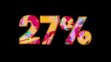 27 percent in text animation with abstract colorful video