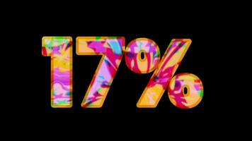 17 percent in text animation with abstract colorful video