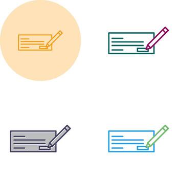 Write Cheque Vector Icon