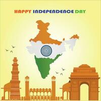 dependencia día de India bandera 76º aniversario de independencia de India vector bandera póster