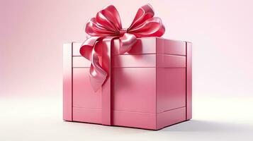 gift box with ribbon isolated on background created with Generative Al technology photo