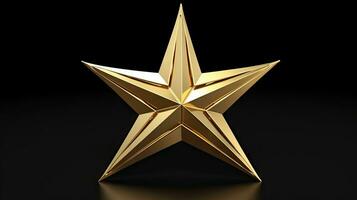 Macro of gold Christmas star isolated on white background created with Generative Al technology photo