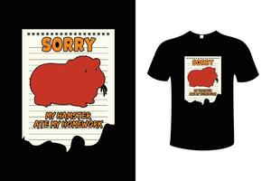 Hamster Pig Typography Vintage Illustration Vector T-shirt Design Template