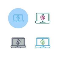 Laptop Security Vector Icon