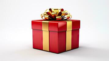 gift box with ribbon isolated on background created with Generative Al technology photo