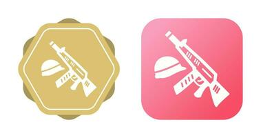 Gun and Helmet Vector Icon