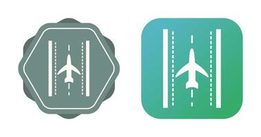 Plane on Runway Vector Icon