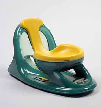 Children's plasticsled isolated on a white background. Sleds for skiing downhill in winter. Slide board. created with Generative Al technology photo