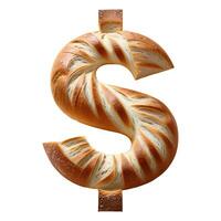 Bread typography text design dollar sign, AI Generative photo
