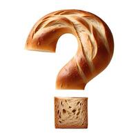 Bread typography text design question mark, photo