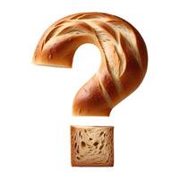 Bread typography text design question mark, AI Generative photo