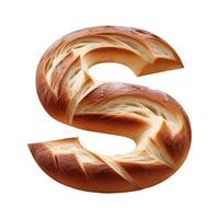 Bread typography text design lowercase alphabet s, photo