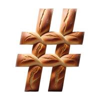 Bread typography text design hash tag, photo