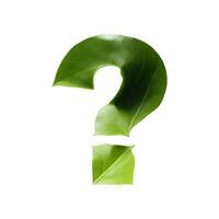 Green leaf typography text design question mark, photo