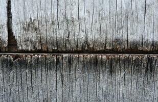 The surface of old rotten boards. Cracks in the wood. Old plywood. Traces of paint. photo