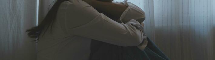 Divorce and quarrels. couples are desperate and disappointed after marriage. Husband and wife are sad, upset and frustrated after quarrels. distrust, love problems, betrayals. family problem. photo
