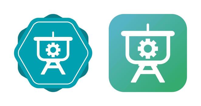 icono de vector de presentación de configuración