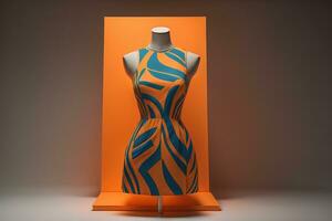 Fashionable dress on a mannequin. generative ai photo