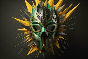 Mardi Gras mask isolated on solid color background. ai generative photo