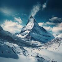 Moubtain covered with snow photo