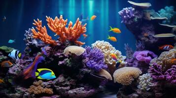 Colorful coral reef background photo