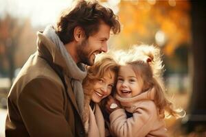 familia feliz en el parque foto