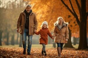 Happy family in the park photo